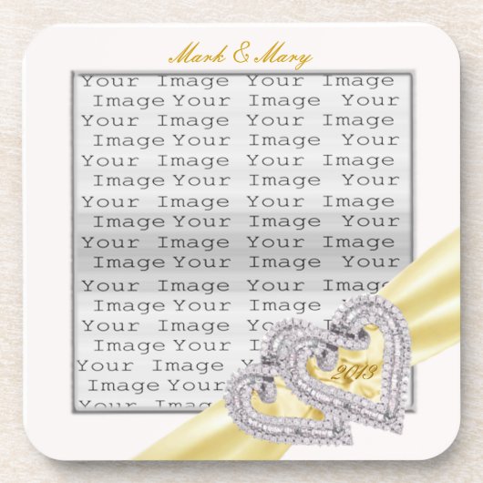 Aangepaste Harten Citroen Lint Onderzetters (Voorkant)