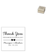 Aangepaste harten en typografie Dank je huwelijk Rubberstempel (Gestempeld)