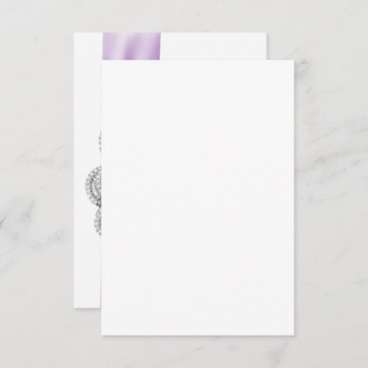 Aangepaste harten lavendel lint plaatskaart informatiekaartje (Voorkant / Achterkant)