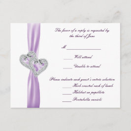 Aangepaste harten lavendel lint reactie Kaart