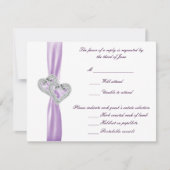 Aangepaste harten lavendel lint reactie Kaart (Voorkant)