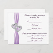 Aangepaste harten lavendel lint reactie Kaart (Voorkant / Achterkant)