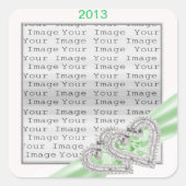 Aangepaste harten Limoen lint stickers (Voorkant)