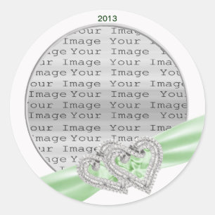 Aangepaste harten Limoen lint stickers