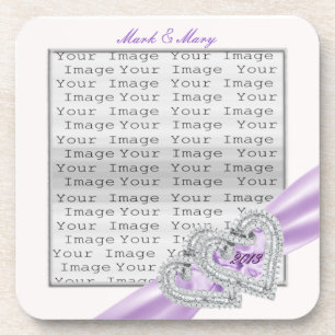 Aangepaste harten Onderzetters lavender lint