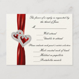 Aangepaste harten rode lint reactie Kaart