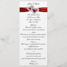 Aangepaste harten rood lint menu Kaart