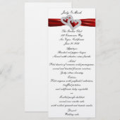 Aangepaste harten rood lint menu Kaart (Voorkant / Achterkant)