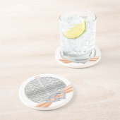 Aangepaste harten Tangerine lint onderzetter (Zijkant)