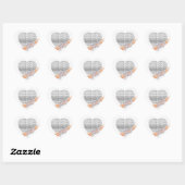 Aangepaste harten Tangerine-lintjes Hart Sticker (Vel)