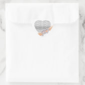 Aangepaste harten Tangerine-lintjes Hart Sticker (Tas)