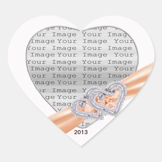 Aangepaste harten Tangerine-lintjes Hart Sticker (Voorkant)