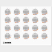 Aangepaste harten Tangerine-lintjes Ronde Sticker (Vel)