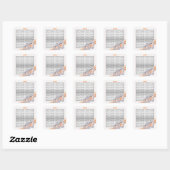 Aangepaste harten Tangerine-lintjes Vierkante Sticker (Vel)