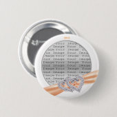 Aangepaste harten Tangerine Ribbon Button (Voorkant /achterkant)