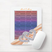 Aangepaste harten Tangerine Ribbon-Muismat Muismat (Met muis)