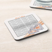 Aangepaste harten Tangerine Ribbon-Onderzetters Drankjes Onderzetter (Linkerzijde)