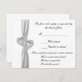 Aangepaste harten wit bruiloft reactie Kaart (Voorkant / Achterkant)