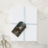 Aangepaste Hartendief Konijn Vintage Prentenboek Cadeaulabel (Met Touw)