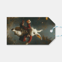 Aangepaste Hartendief Konijn Vintage Prentenboek Cadeaulabel