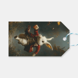Aangepaste Hartendief Konijn Vintage Prentenboek Cadeaulabel