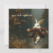 Aangepaste Hartendief Konijn Vintage Sprookje Kaart (Voorkant)