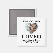 Aangepaste hartfoto Christelijke Bijbel Verse John Magneet (Voorkant / Achterkant)