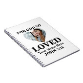 Aangepaste hartfoto Christelijke Bijbel Verse John Notitieboek (Rechterzijde)