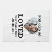 Aangepaste hartfoto Christelijke Bijbel Verse John Theedoek (Horizontaal)