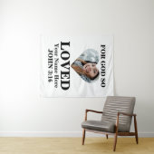 Aangepaste hartfoto Christelijke Bijbel Verse John Wandkleed (In Situ (horizontaal))