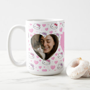 Aangepaste hartfoto- en naam-mok voor kattenliefhe koffiemok