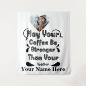 Aangepaste hartfoto kan je koffie sterker maken wandkleed (Voorkant)