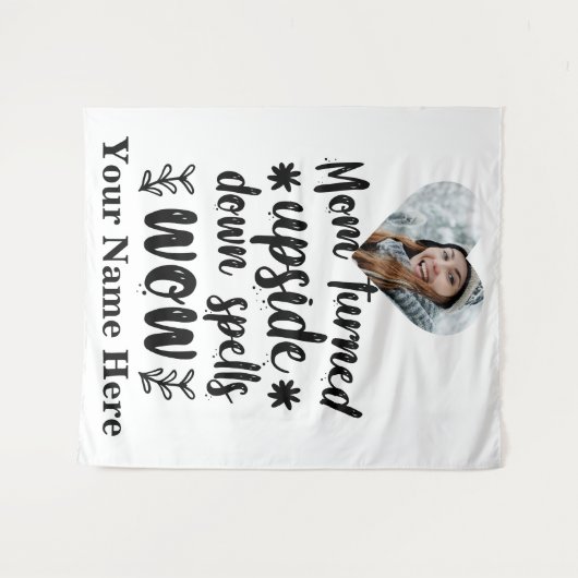 Aangepaste hartfoto mam draaide op spreuken wandkleed (Voorkant (horizontaal))