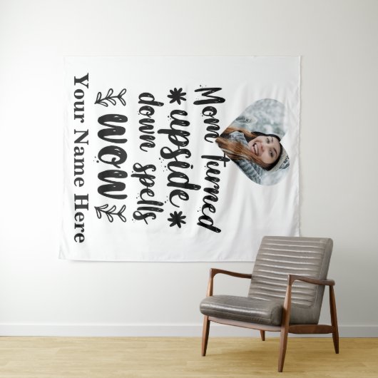 Aangepaste hartfoto mam draaide op spreuken wandkleed (In Situ (horizontaal))
