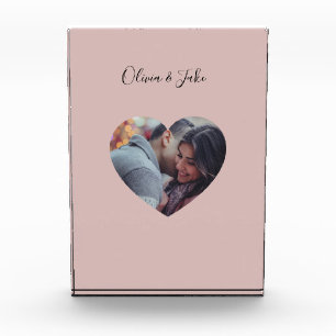 Aangepaste hartfoto Passen getrouwd Weddenschap Fotoblokken