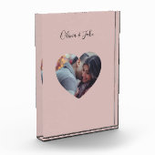 Aangepaste hartfoto Passen getrouwd Weddenschap Fotoblokken (Links)