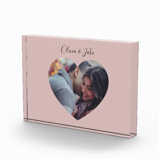 Aangepaste hartfoto Passen getrouwd Weddenschap Fotoblokken (Rechts)