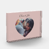 Aangepaste hartfoto Passen getrouwd Weddenschap Fotoblokken (Links)