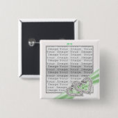 Aangepaste Hartjes Lime Lint Knop Vierkante Button 5,1 Cm (Voorkant /achterkant)