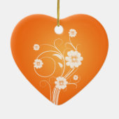 Aangepaste hartsierbloemen witte bloemen op Sinaas Keramisch Ornament (Achterkant)