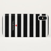 Aangepaste hartslag en zwarte strepen Case-Mate iPhone case (Achterkant (horizontaal))