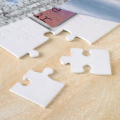 Aangepaste hartslag Ice Blue Ribbon Puzzle Legpuzzel (Zijkant)