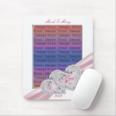 Aangepaste hartslag Muismat roze inktlint (Met muis)