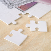 Aangepaste hartslag roze roze lint puzzel legpuzzel (Zijkant)