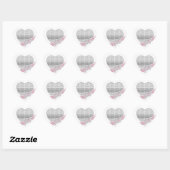 Aangepaste hartslag roze Stickers (Vel)