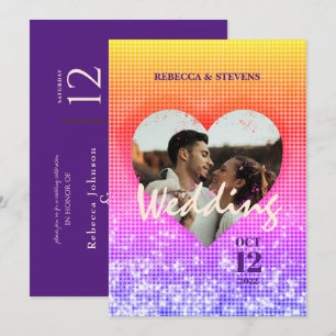 Aangepaste hartstille ombre Pset Photo Weddenschap Kaart