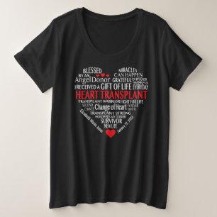 Aangepaste harttransplantatie donorherkenning plus grote maat t-shirt