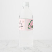 Aangepaste hartvorm foto roze afstudeer bedankt waterfles etiket (Achterkant)