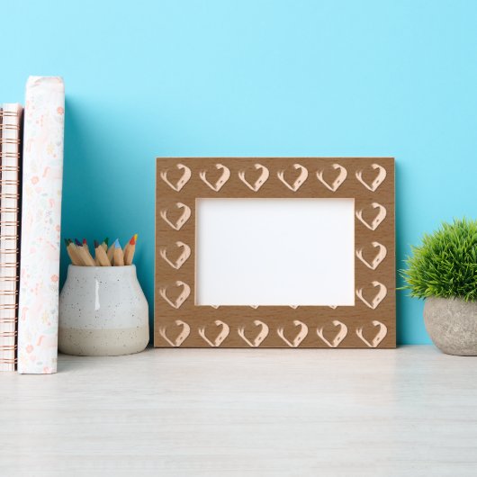 Aangepaste hartvorm Landschap Stijl Natuurlijk Hui Gegraveerde Lijstjes (Voorkant)