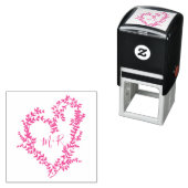 Aangepaste hartvormige bladeren bruiloft  zelfinktende stempel (In situ)